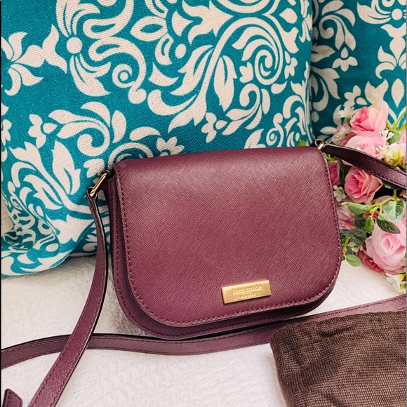 Kate Spade Plum Saffiano Leather Crossbody Bag - Picture 7 of 8